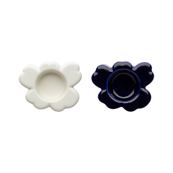 Marimekko Unikko Tealight Holder Set, cobalt/white – Touch of Finland