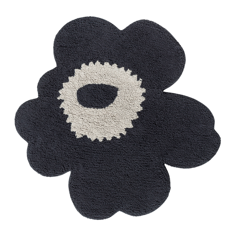 Marimekko Unikko Bath Mat, charcoal/off-white