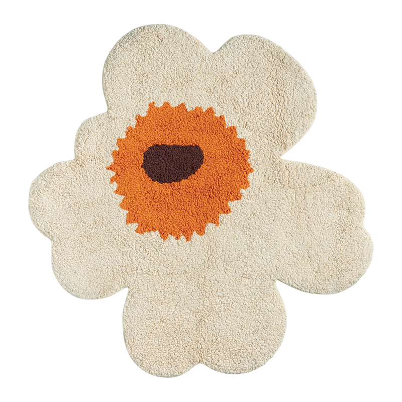Marimekko Unikko Bath Mat, cream/orange