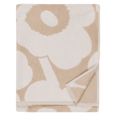 Folded Marimekko Unikko Bath Towel, beige/white