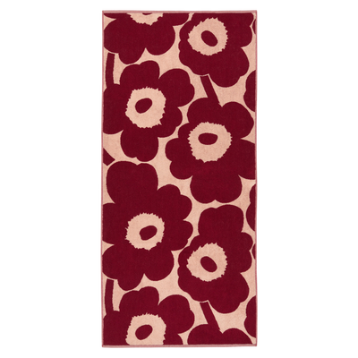 Marimekko Unikko Bath Towel, pink/dk.cherry