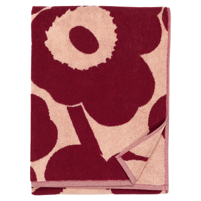 folded pink dark cherry towel
