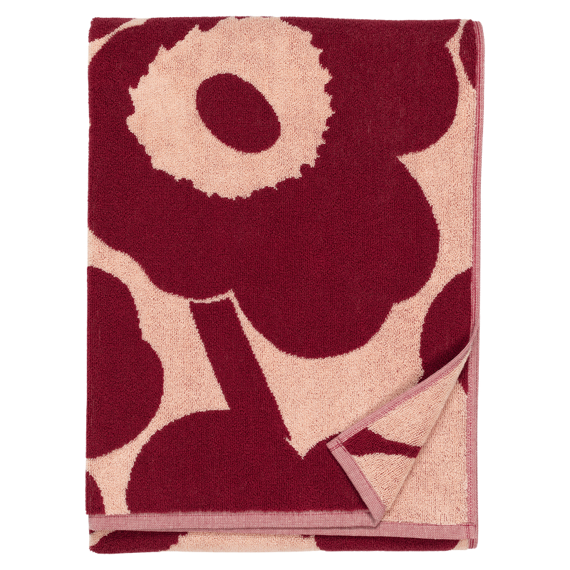 folded pink dark cherry towel