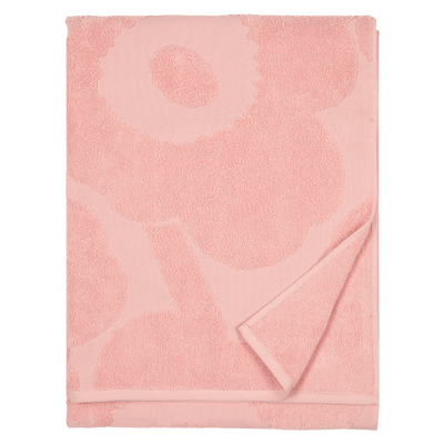 Folded Marimekko Unikko Bath Towel pink powder