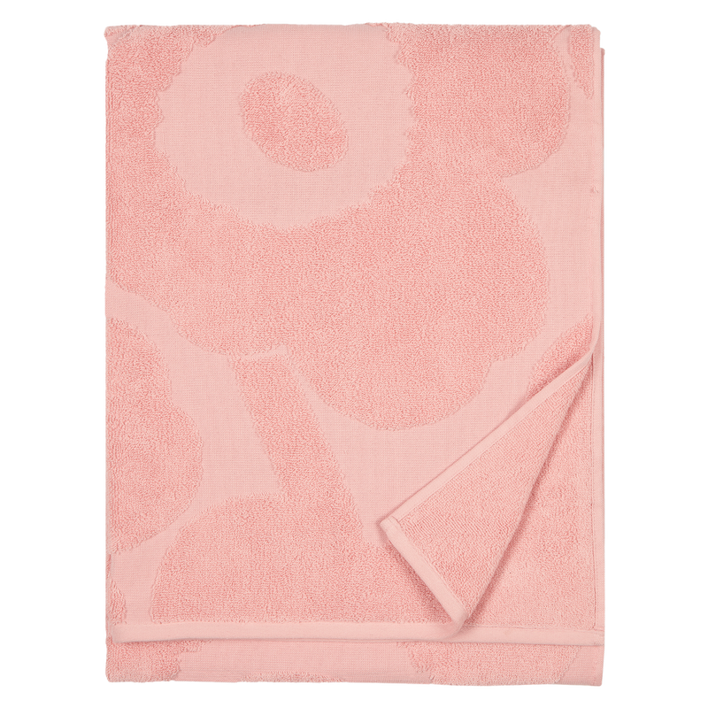 Folded Marimekko Unikko Bath Towel pink powder