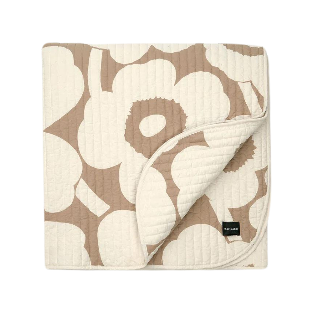 Marimekko Unikko Bedspread / Blanket, off-white/beige - 102