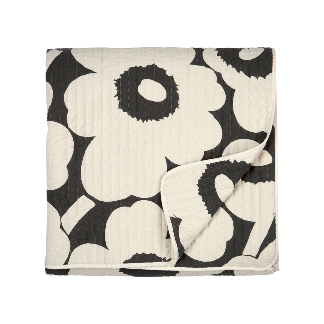 Marimekko Unikko Bedspread / Blanket, off-white/charcoal