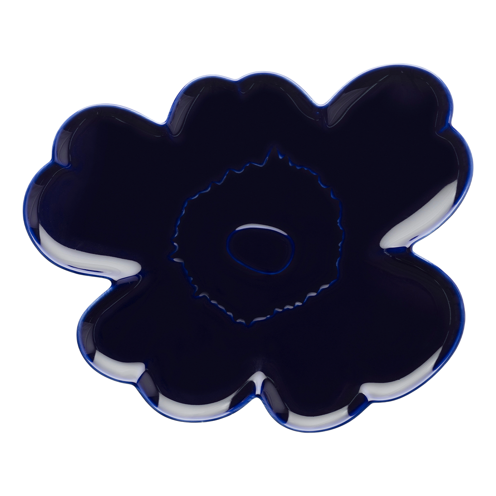 Marimekko Unikko Cobalt Blue Serving Plate - Anniversary Edition