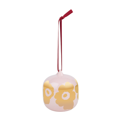 Marimekko Unikko Collectable Ornament, pink/gold