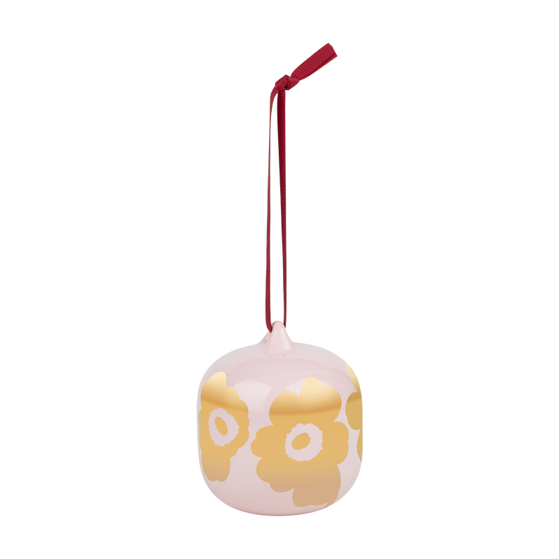Marimekko Unikko Collectable Ornament, pink/gold