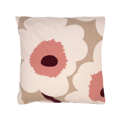 Marimekko Unikko Cushion Cover, beige/linen/rose