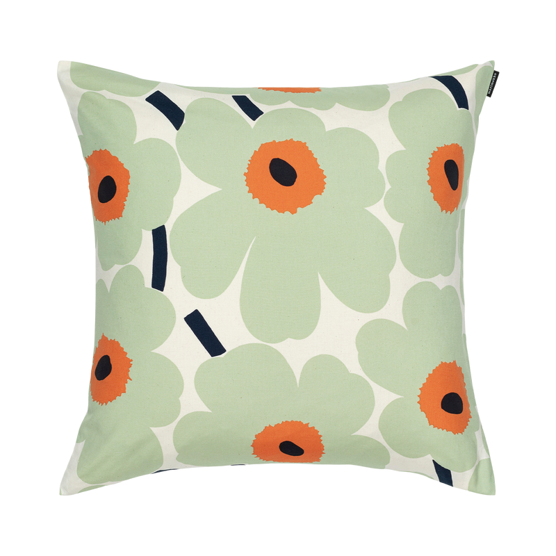Marimekko Unikko Cushion Cover, off-white/sage/dk.blue