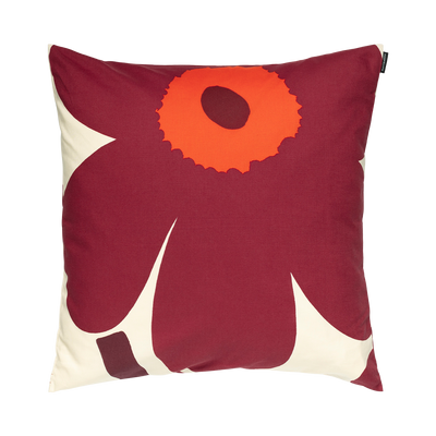 Marimekko Unikko Cushion Cover, vanilla/burgundy/red