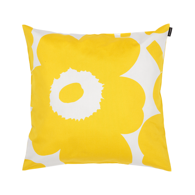 Marimekko Unikko Cushion Cover off white yellow