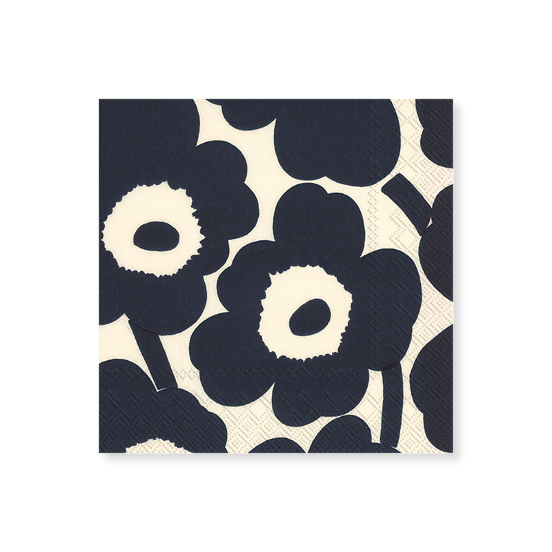 Marimekko Unikko Dark Blue Cocktail Napkins (20 Pack)