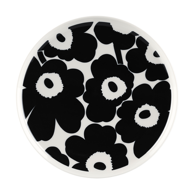 Marimekko Unikko Dinner Plate, white/black