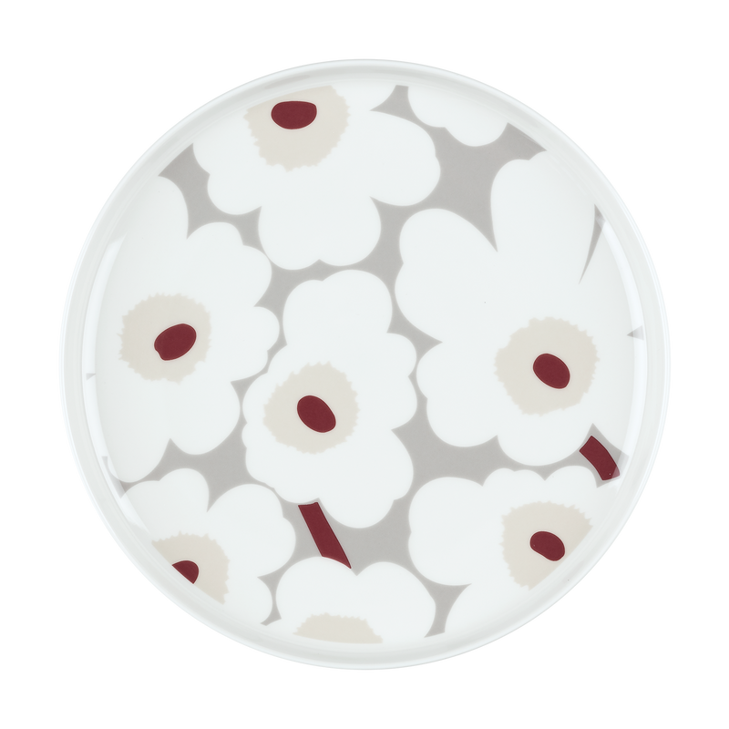 Marimekko Unikko Dinner Plate white/grey/red