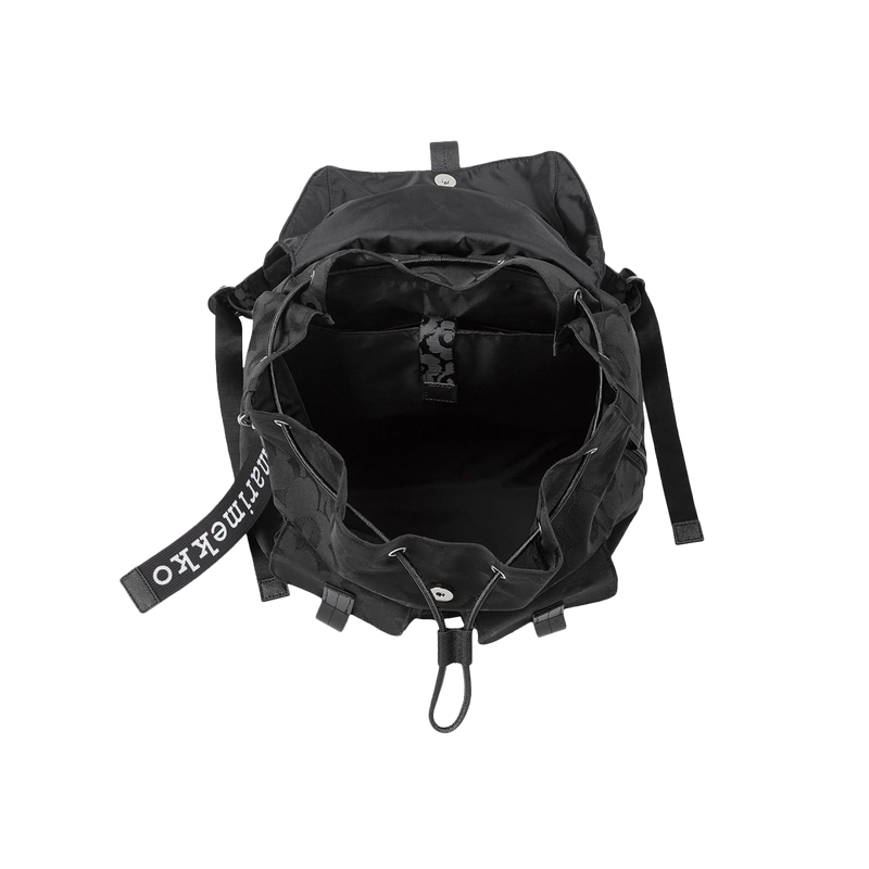 Marimekko Unikko Everything Backpack, black drawstring closure