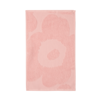 Unfolded Marimekko Unikko Guest Towel, pink/powder