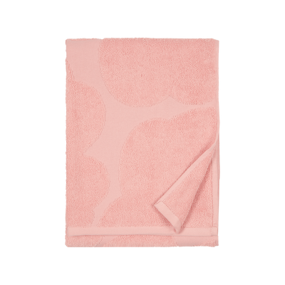 folded Marimekko Unikko Hand Towel, pink/powder