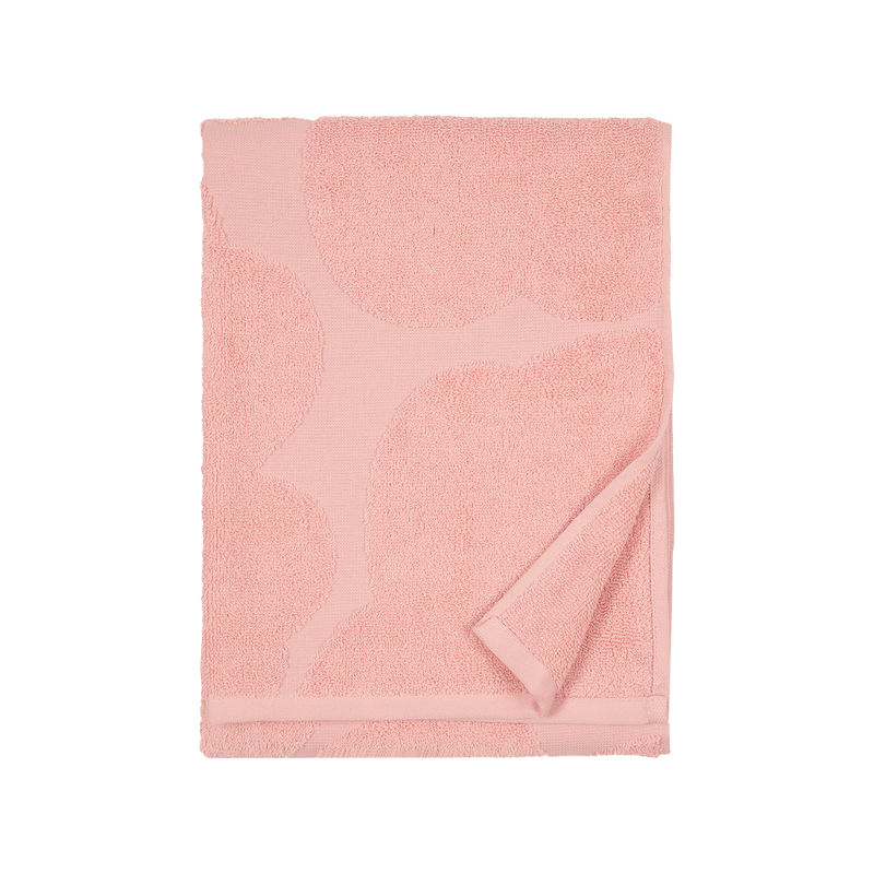 folded Marimekko Unikko Hand Towel, pink/powder