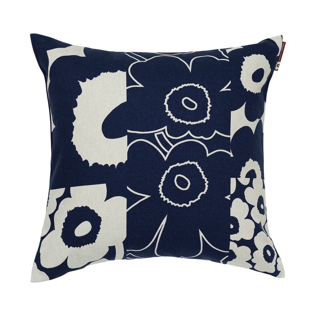Marimekko Unikko Kollaasi Cushion Cover, linen/dk. blue – Touch of