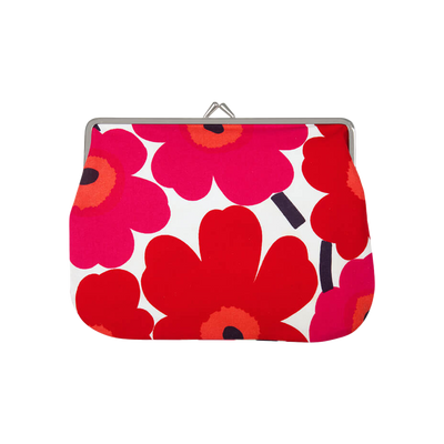 Marimekko Unikko Large Coin Purse, white/red