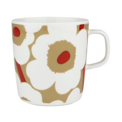 Marimekko Unikko Large Mug beige red whiteMarimekko Unikko Large Mug, beige/red/white