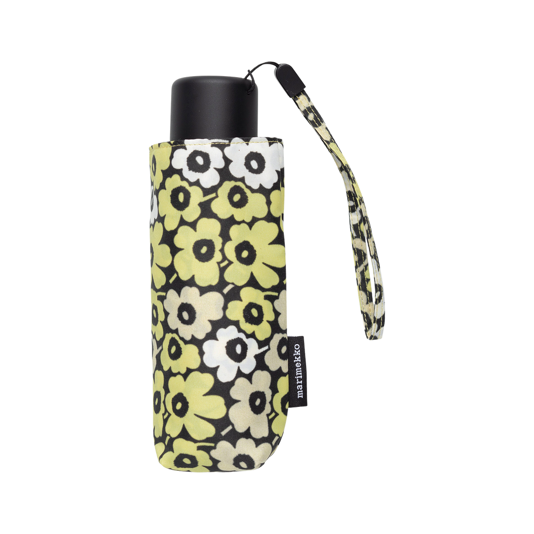 Marimekko Unikko Mini Manual Umbrella, black/yellow/green/white