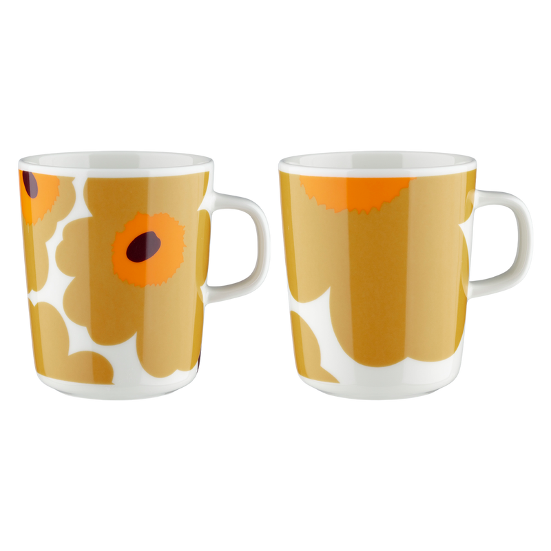 Marimekko Unikko Mug (Set of 2), white/caramel/orange