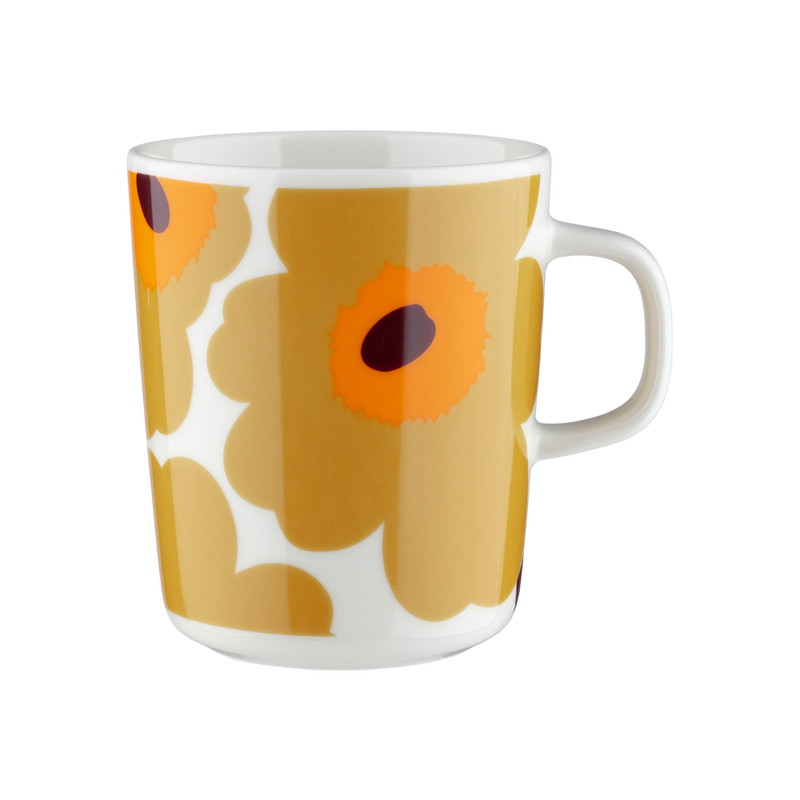 Marimekko Unikko Mug, white/caramel/orange