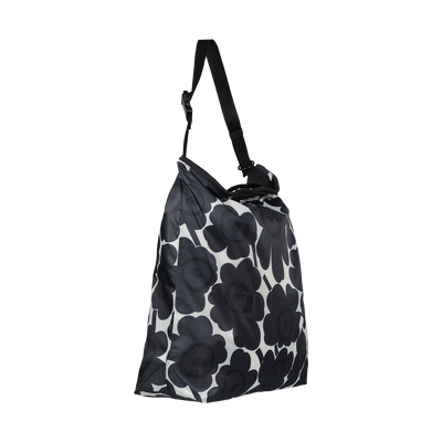 Black and white patterned bag on a white background