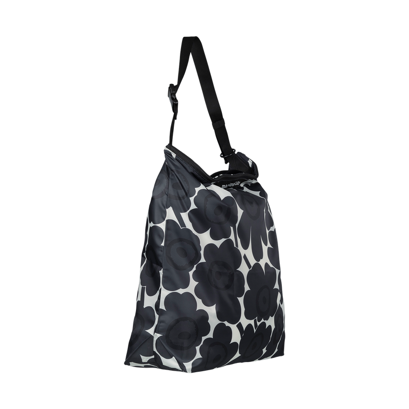 Black and white patterned bag on a white background