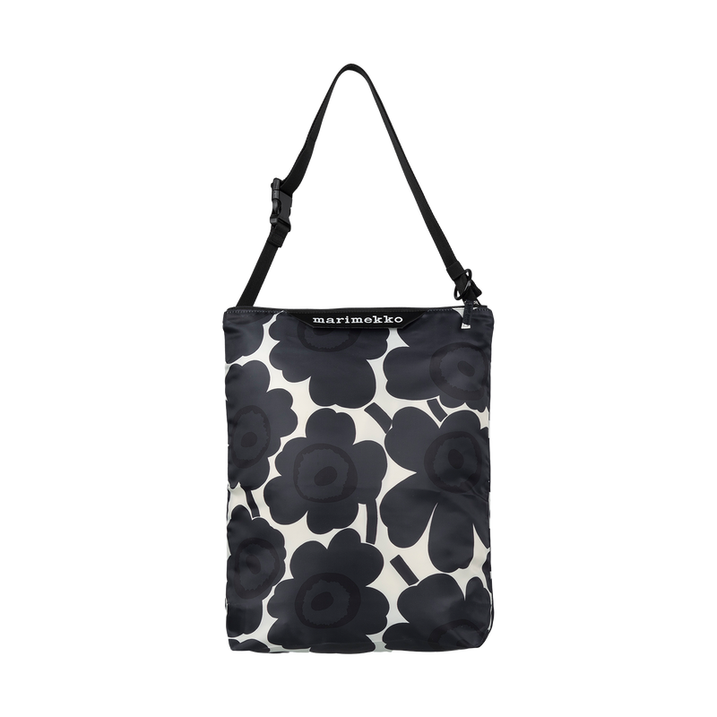 Marimekko Unikko Neat Medium Shoulder Bag, dk.grey/off-white