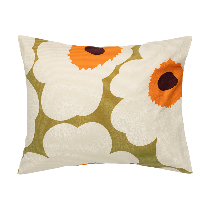 Marimekko Unikko Pillow Case, caramel/cream/orange