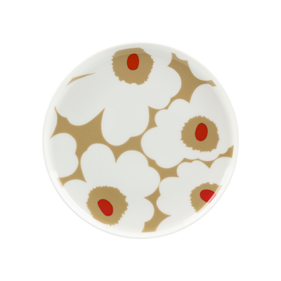 Marimekko Unikko Salad Plate beige red white