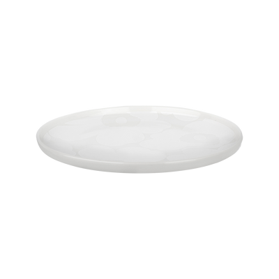 side view of Marimekko Unikko Salad Plate in colorway off-white/white