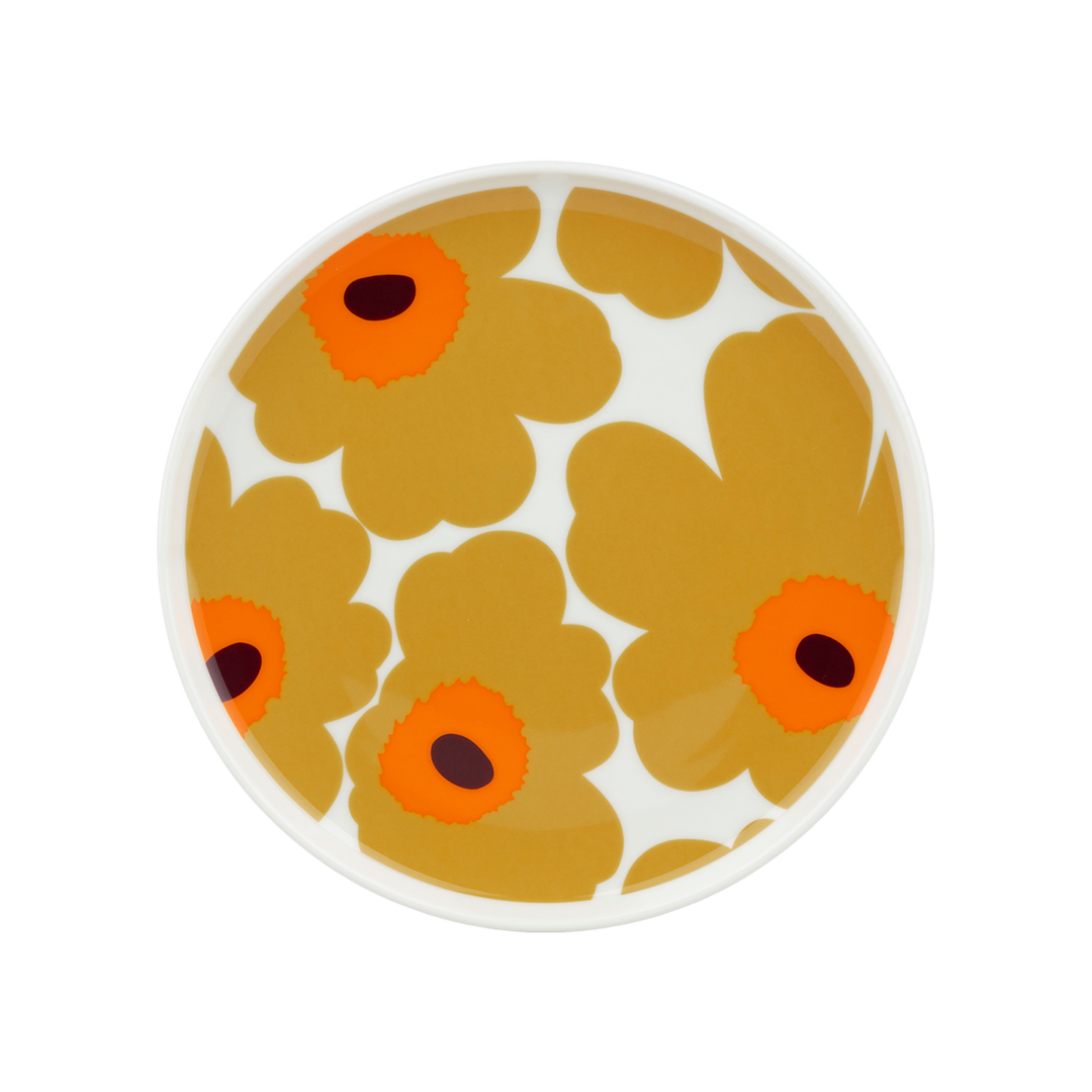 Marimekko Unikko Salad Plate, white/caramel/orange – Touch of Finland