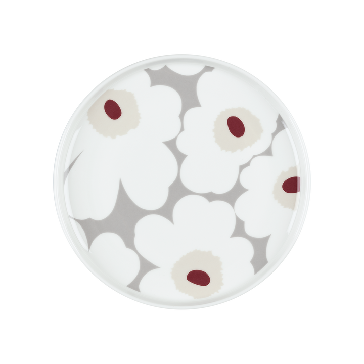 Marimekko Unikko Salad Plate, white/grey/red – Touch of Finland