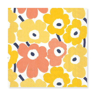 Marimekko Unikko Shades of Yellow Lunch Napkins (20 Pack)