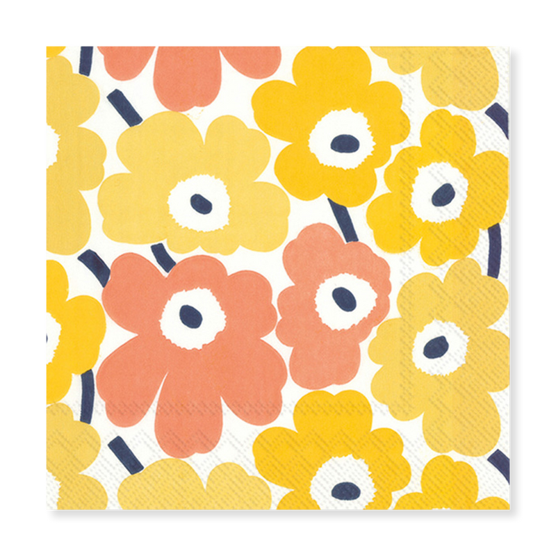 Marimekko Unikko Shades of Yellow Lunch Napkins (20 Pack)