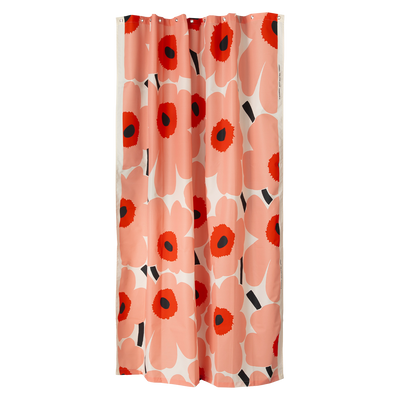 Marimekko Unikko Shower Curtain, off-white/coral/or.red/charcoal