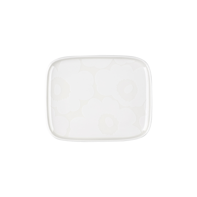 Marimekko Unikko Small Rectangular Plate, off-white/white