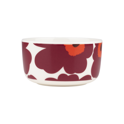 Marimekko Unikko Soup / Cereal Bowl, white/burgundy/red