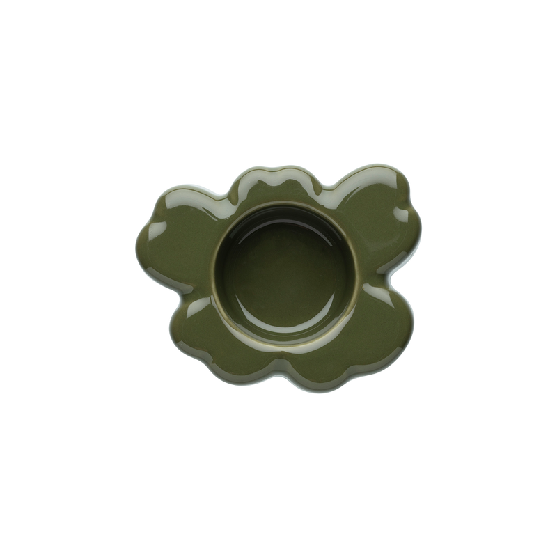 Marimekko Unikko Tealight Holder, harvest green
