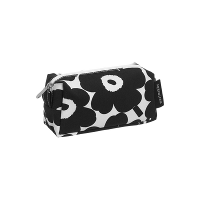 Marimekko Unikko Tiise Cosmetic Bag, white/black zipper pouch