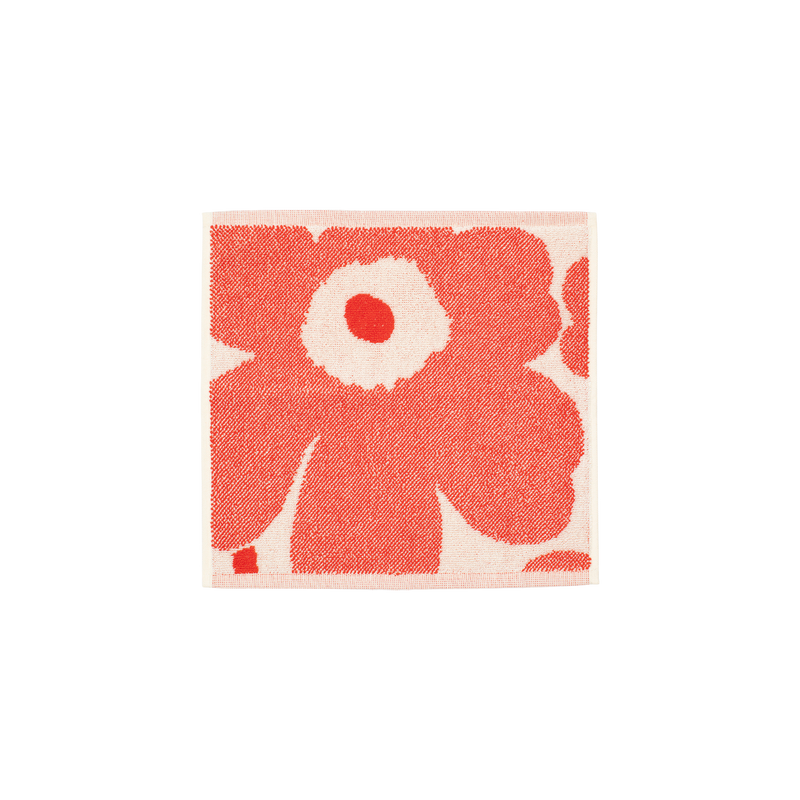 Marimekko Unikko Washcloth, off-white/or.red