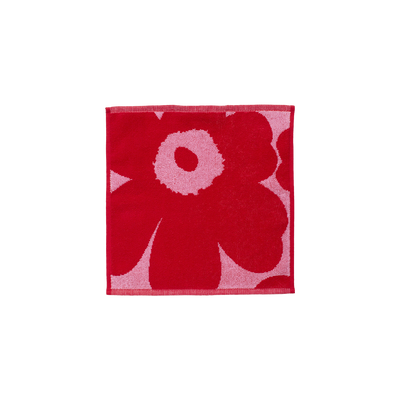 Marimekko Unikko Washcloth, pink/red