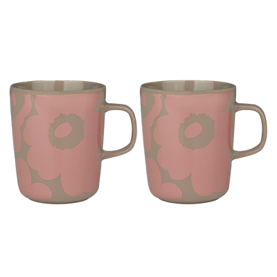 Marimekko Unikko Mug Set of Two, terra/peach
