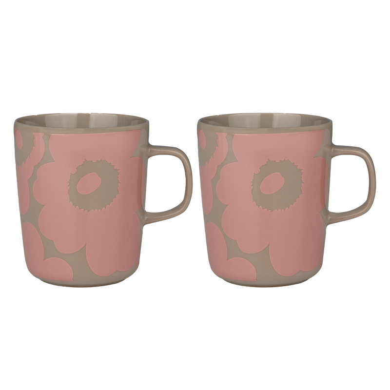 Marimekko Unikko Mug Set of Two, terra/peach